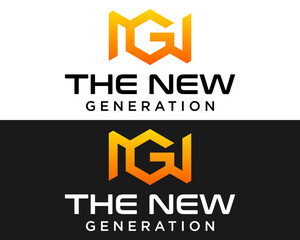 Letter NG monogram business company logo design.