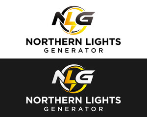 NLG letters monogram power electric company logo design.

