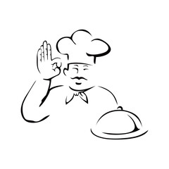 chef silhouette design. restaurant cooking sign and symbol.