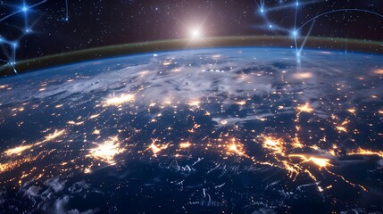 Global Network of Cities Illuminated by Data Streams and Energy Grids: A Sustainable Future Earth