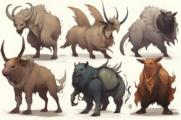 collection of wild animals made by midjourney