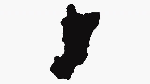 animation forming a map of Zamora in ecuador