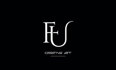 FU, UF, F, U abstract letters logo monogram