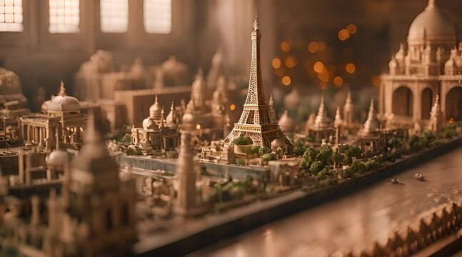 A World in Miniature, Intricate Wooden Cityscape Captures Architectural Details