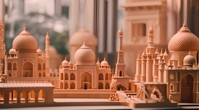 Wooden Wonderland, Meticulously Crafted Miniature Buildings Form a Dazzling Display