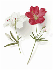 Naklejka na ściany i meble Flowers on a white background. Mother's day greeting card.