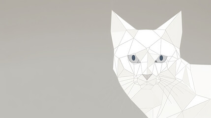 Fototapeta premium Black and White Cat Illustration Artwork