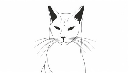 Obraz premium Black and White Cat Illustration Artwork