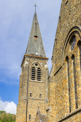 Historic Saint-Nicolas church in the center of La Roche-en-Ardenne, Belgium