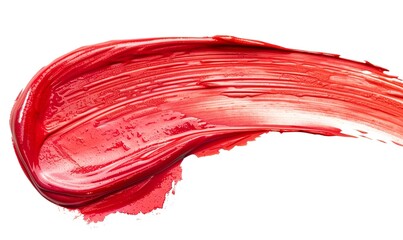 coral red metallic cream smear makeup cosmetic liquid product - obrazy, fototapety, plakaty
