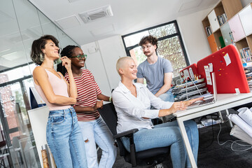 In a student support center at the creative office, a group of students of varied backgrounds gather to advance causes like human rights, race equality and students support.
- 787273940