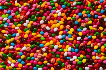 Fototapeta na wymiar StockImage Colorful assortment of candies, a sweet temptation captured artfully