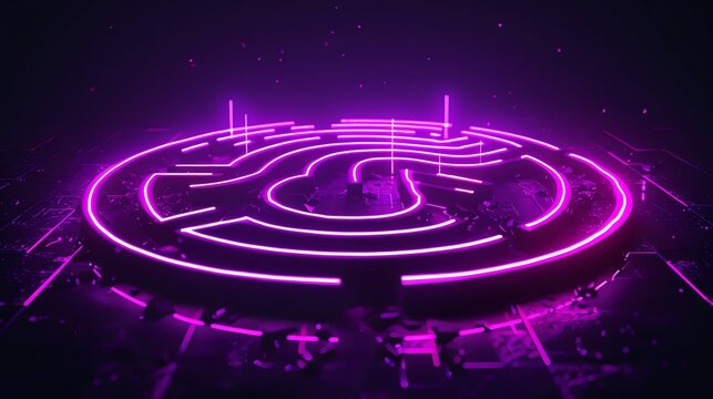 Craft a digital rendering of a minimalist labyrinth reflecting the complexity of the mind in CG 3D rendering Experiment with pixel art and glitch techniques for a unique twist on psychology