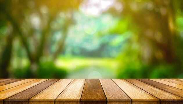 Nature's Embrace: Empty Table with Gentle Blur of the Outdoors