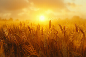 wheat field during sunset