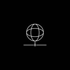 Public Network icon isolated on black background