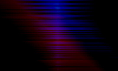 Abstract horizontal light red and blue stripe lines on black background.