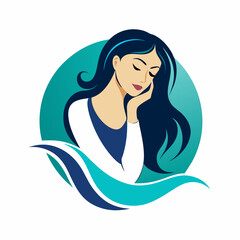 Art and fashion: logo with a female image in a circle