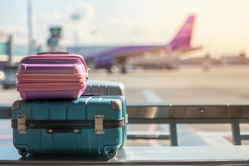 Airport luggage banner for business and holiday travel, great for trip planning and flight booking