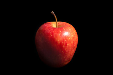 Ripe red apple on a black background - 787282509