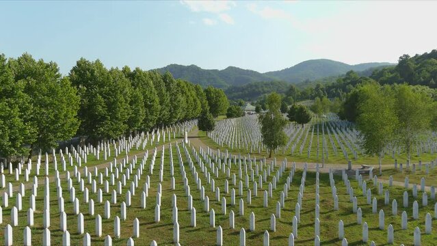 Fly Over Srebrenica Genocide Victims Cemetery