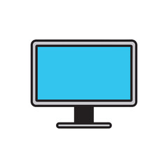 Monitor icon on white background. Vector illustration in trendy flat style