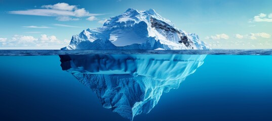 Antarctic iceberg  climate change, conservation, melting ice, rising sea levels, ozone threat poster - obrazy, fototapety, plakaty