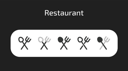 Fototapeta premium Restaurant icons in 5 different styles as vector 