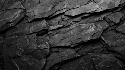 Texture Ardoise: Aged Model of Dark Grey Slate Surface with Textured Black and White Details