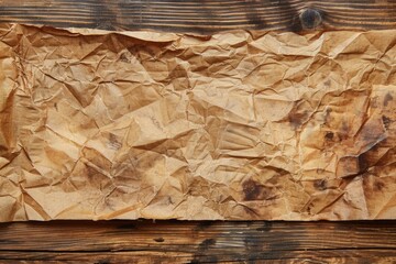 Top View of Distressed Brown Butcher Paper Background with Wood Grain Texture for Packing, Shipping, or Package Design