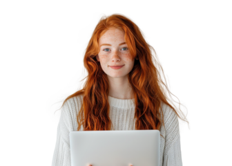 Scandinavian Redhead with Laptop
