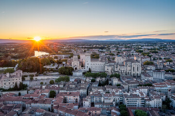 Aerial View over Avignon, Provence-Alpes-Côte d'Azur, France - obrazy, fototapety, plakaty