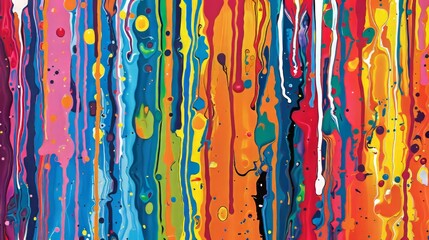 colorful drip painting art, paint is dripped or poured on to the canvas, 16:9 - obrazy, fototapety, plakaty