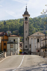 Kanal or Kanal ob Soč relaxing and small Slovenian village with a springboard to dive from the...