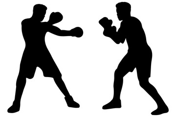 silhouette of a boxing