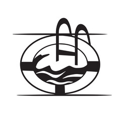 vector swimming balloon logo about swimming pool, balloon swimming pool icon