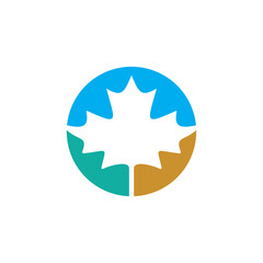 Naklejka premium Maple leaf nature logo design