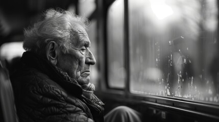 Craft a visual narrative portraying the quiet introspection of an elderly person