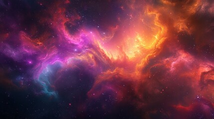 Colorful Nebula in Space: Supernova Background
