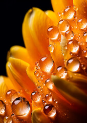 A close up of a flower with droplets of water on it.