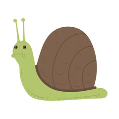 Vector illustration of cute doodle baby snail