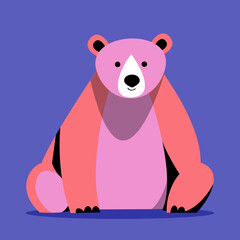 Bear vector illustration. Fashion teddy. Minimalistic illustration. Modern, stylish, fashion and trends. Matisse poster. Fun colorful illustration, svg