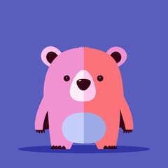 Bear vector illustration. Fashion teddy. Minimalistic illustration. Modern, stylish, fashion and trends. Matisse poster. Fun colorful illustration, svg