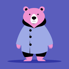 Bear vector illustration. Fashion teddy. Minimalistic illustration. Modern, stylish, fashion and trends. Matisse poster. Fun colorful illustration, svg