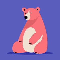 Bear vector illustration. Fashion teddy. Minimalistic illustration. Modern, stylish, fashion and trends. Matisse poster. Fun colorful illustration, svg