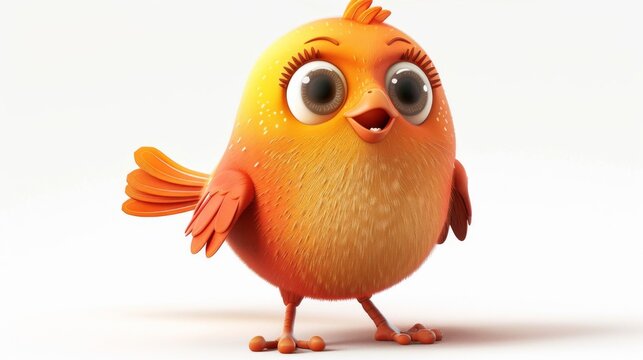 a cartoon bird with big eyes and a big beak