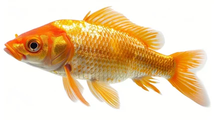Fotobehang a goldfish with a white background © LUPACO IMAGES