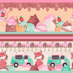 Border Ice Cream pattern candy 