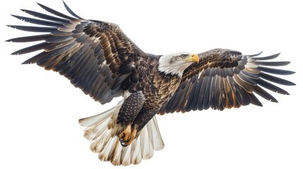 Obraz premium a large eagle flying through the air with its wings spread