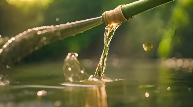 Crafting Bamboo into Sticks and Pipes for Tranquil Waterside Bliss